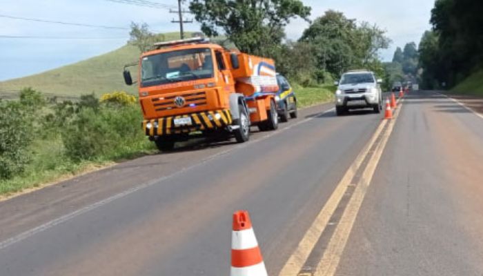Guaraniaçu - Colisão entre caminhão e motocicleta é registrada na BR 277